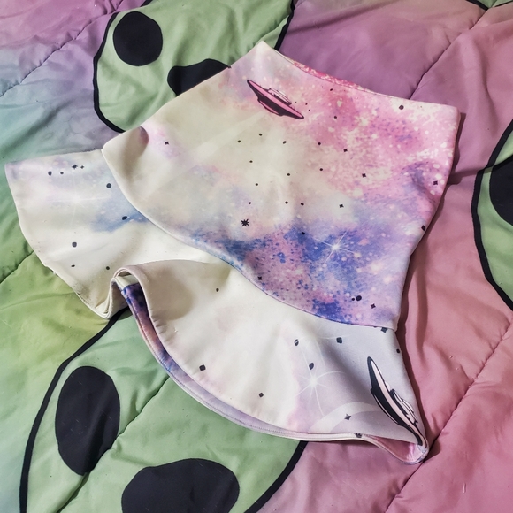 Wildfox Couture Space Cadet pop art TOP & SKIRT set UFO - Picture 12 of 14